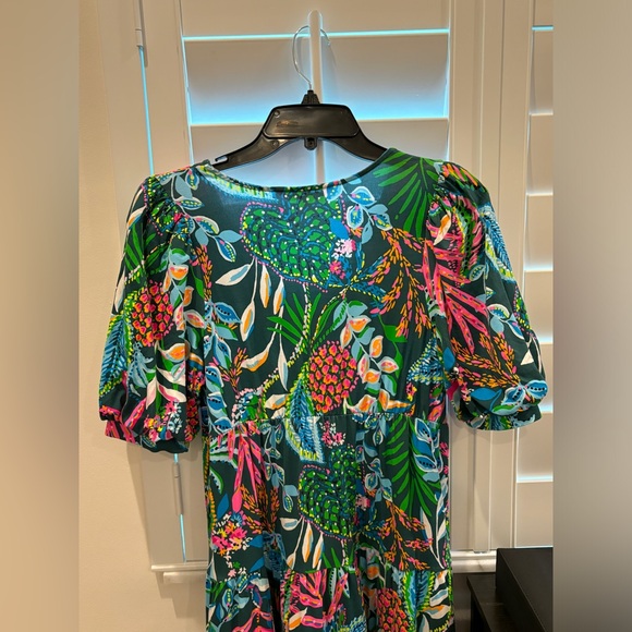 Lilly Pulitzer Chiara Tiered Dress Sunshine Jungle Floral Dress Size Medium - Picture 15 of 16
